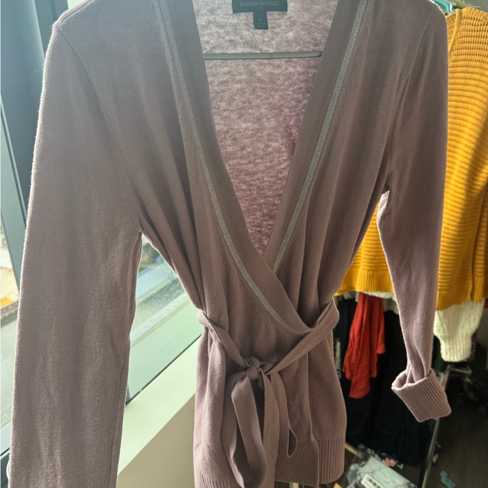Banana Republic Mauve Cardigan Sweater